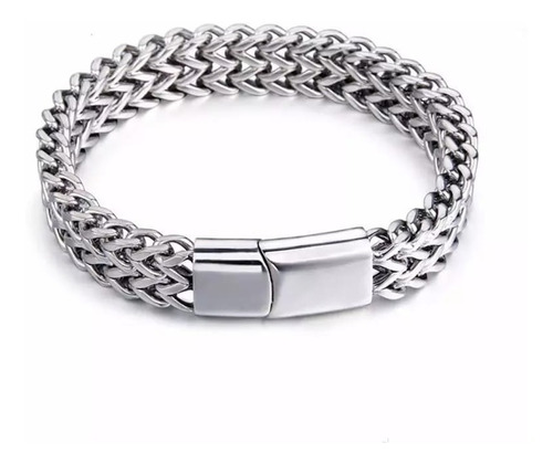 Brazalete De Titanio De Doble Capa Para Hombre X 21cm- Plata