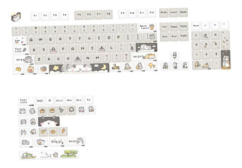 132 Teclas Pbt Keycaps Teclado Mecânico Sublimação