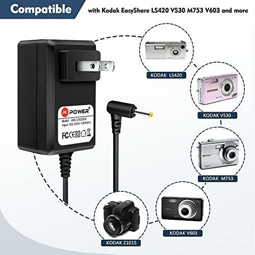 Adaptador Ac Dc De Pkpower Para Kodak Easyshare 4 Mp 6 Mp M3