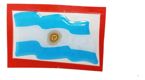 Calco Resinada Bandera Flameante De Argentina 6,5 X 4 Cm