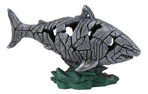 Escultura De Tiburón Decoración Resina Impermeable Ahuecada