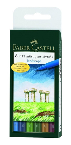 Marcadores Pitt Brush Faber Castell Landscape X6 Colores
