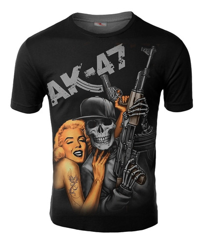 Remera Marilyn Monroe Terror Ak-47 Ranwey Pr469