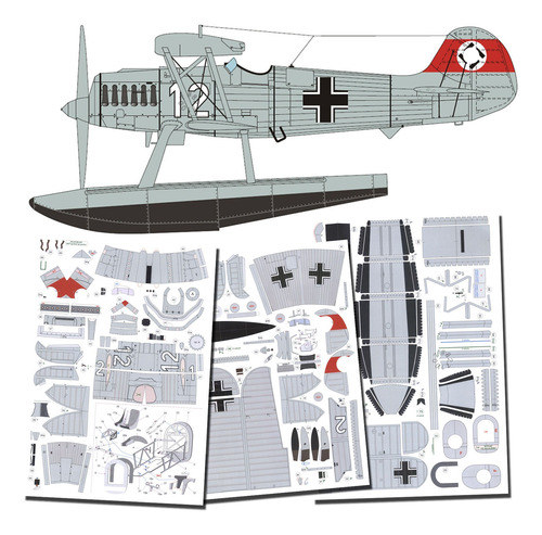 Heinkel He-51w Escala 1.33 Papercraft