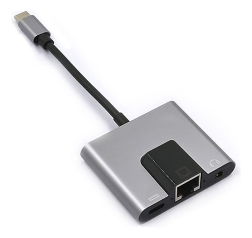 Adaptador De Red Lan Tipo C A Ethernet Usb C A Audio De 3,5