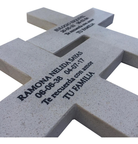 Imagen 4 de 8 de Cruz De Marmol Grabada Para Cementerio, 25x18cm.