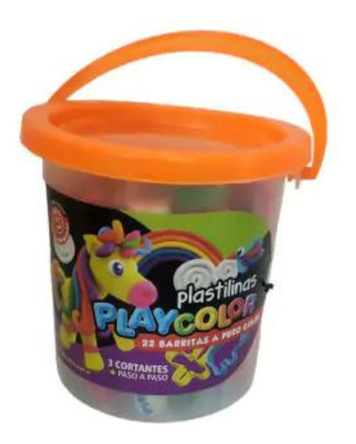 Balde Plastilinas Playcolor 22 Barritas + Cortantes