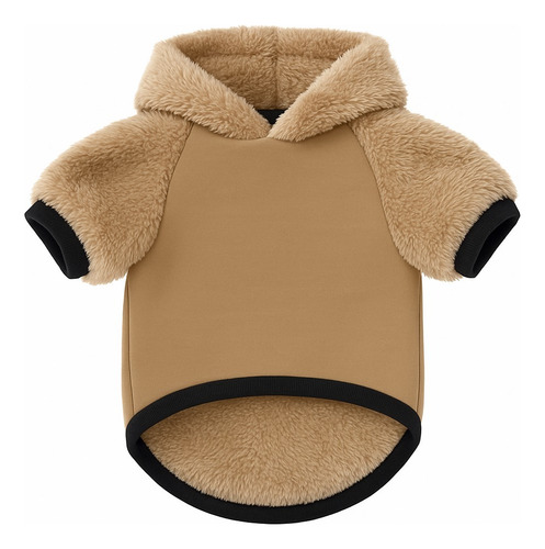 Buzo Para Perro Con Capucha - Abrigo Corderito Para Invierno Beige Talle 1
