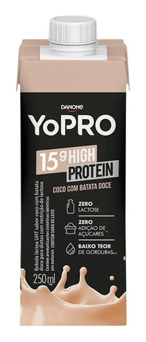 Yopro Danone 15g High Protein Coco Com Batata Doce 250ml