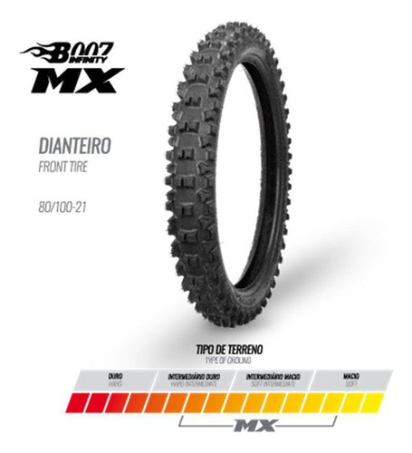 Par Pneu 80/100-21 + 110/90-19 Mx Borilli Trilha Enduro