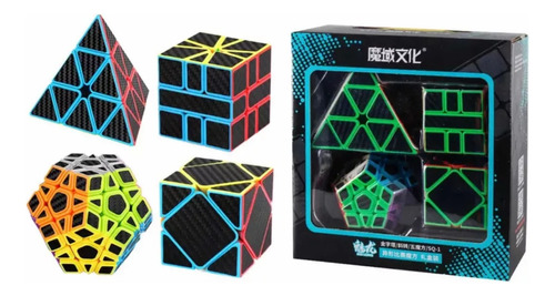 Kit 4 Cubos Moyu Pyraminx + Megaminx + Skewb + Square-1