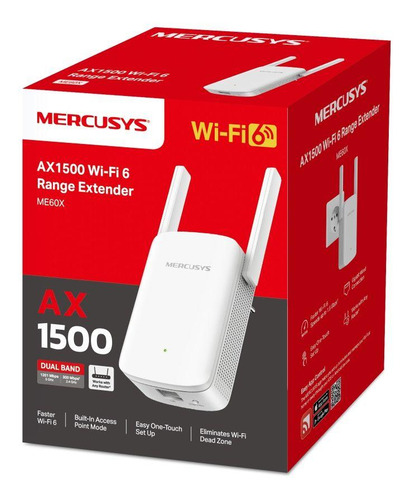 Repetidor De Sinal Mercusys Wi-fi 6 Dual Band Ax1500 - Me60x