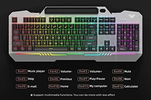 Combo Teclado Y Ratón Gaming Aula, Retroiluminación Rgb,