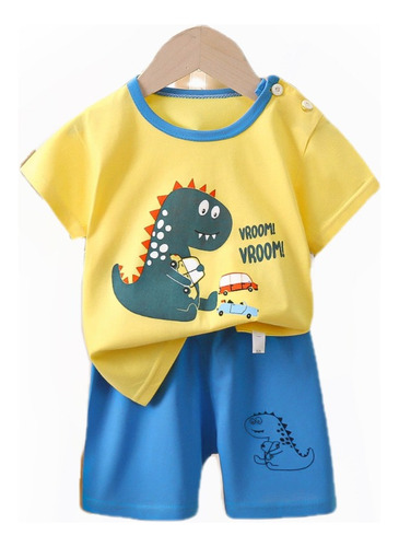Conjunto De Pantalón Corto De Algodón Dinosaurio Para Niños
