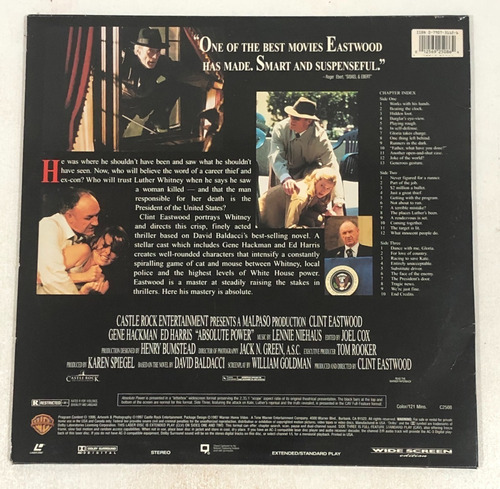 Imagen 2 de 2 de Absolute Power - Laser Disc - Gene Hackman - Clint Eastwood