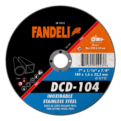 Disco Corte DeLG Inx Pro Fandeli 7 PLG 25 Pz Dcd104