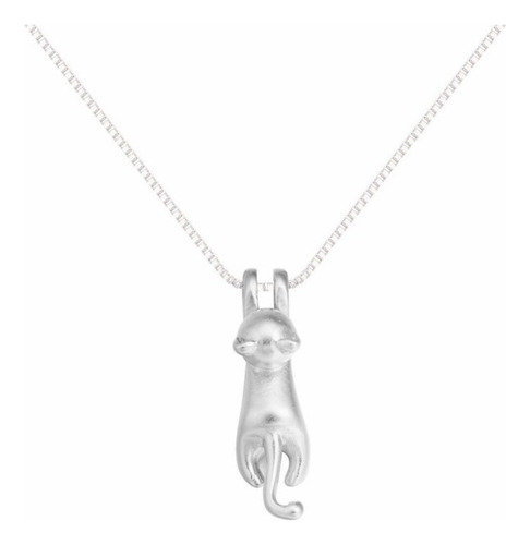P P Collar Con Colgante De Gato De Plata 925