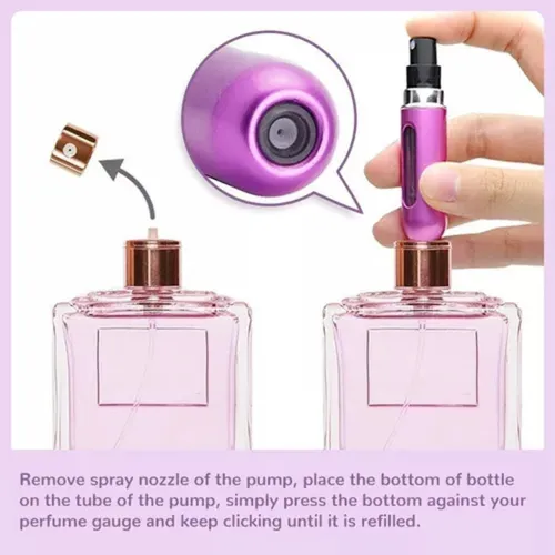 Mini Perfumero Portátil Recargable 5ml Atomizador Colores