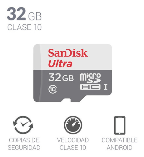 Imagen 9 de 10 de Micro Sd 32gb Sandisk Ultra Clase 10 P/ Gopro Tablet Celular