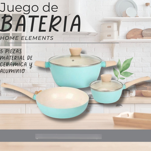 Juego De Bateria 5 Piezas Home Elements