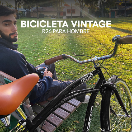 Bicicleta Cruisier Urbana R26 Hombre Vintage Freno V-brake Color Negro Tamaño del cuadro M