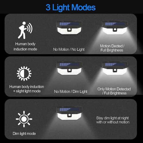 Luces De 3 Modos Con 118 Perlas Led, Luces Solares Para Exte