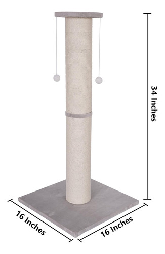 Poste Rascador Para Gatos Con Cuerda De Sisal Para...