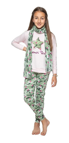 Imagen 3 de 5 de Pijama De Invierno Para Chicas Nenas Estrella 707