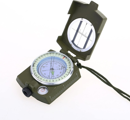 Imagem 2 de 10 de Bússola Militar Tática Metal Profissional Com Capa - Znz-2