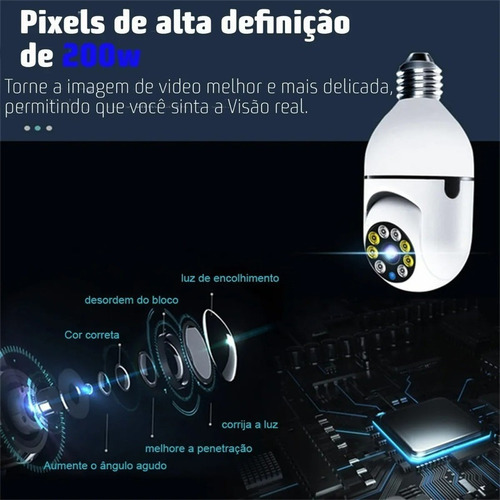 Wifi Rastreamento Automático Lampada Câmera De Segurança 4x