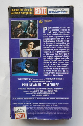 Vhs El Color Del Dinero Paul Newman Tom Cruise Gente
