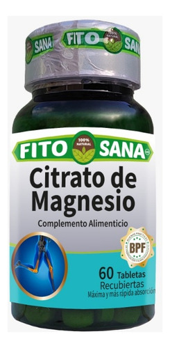 Citrato De Magnesio 400mg 60 Tabletas Fito Sana 