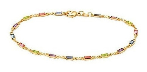 Barzel Pulsera Chapada En Oro De 18 Quilates Con Cristales D