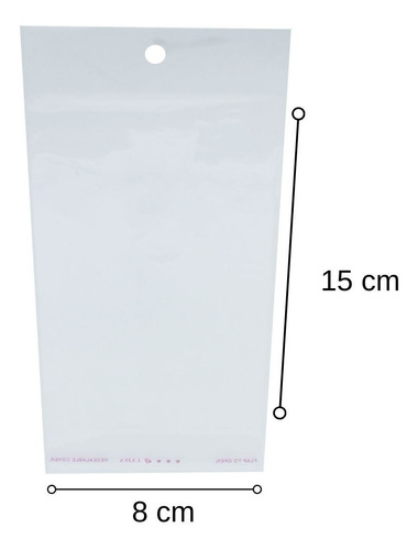 1000 Saquinhos Transparente Para Cartela Bijuteria 8x15 Cm