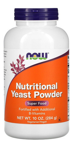 Levedura Nutricional Vegana Yeast Powder Pó Now Foods 284g Sabor Without flavor