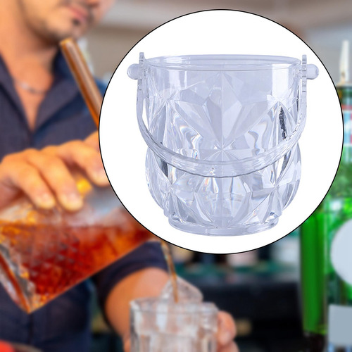 Balde De Gelo De Cristal Acrílico Banheira Com Alça 1150ml