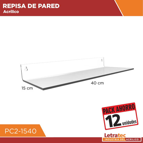 Repisa De Acrílico Simple Pc2-1540-24 Pack/24