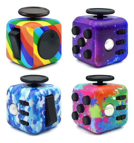 Cubo Antiestres, 4pcs Fidget Cubo Alivia El Estrés Y La