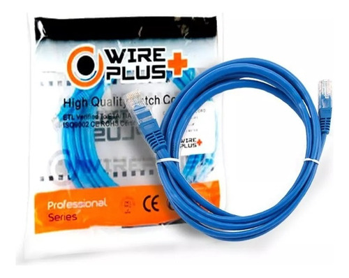 Patch Cord Wireplus Cat6 Azul 2m