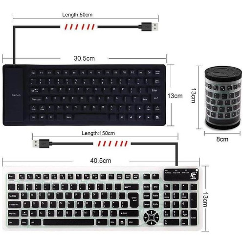 Imagen 2 de 6 de Teclado Externo Chinfai Computadora Portátil, Enrollable Sil