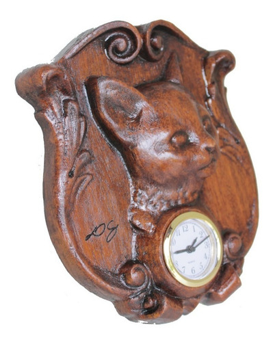 Relógio Gato, De Madeira, Para Mesa, Decoração, Rústico