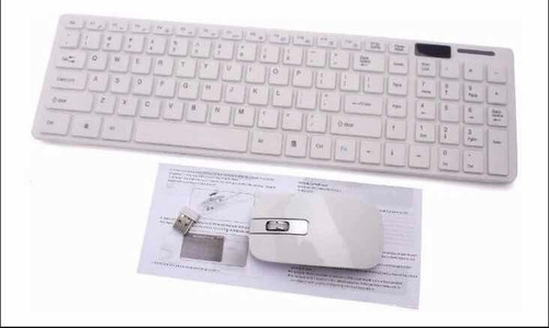 Kit Teclado E Mouse Sem Fio Wireless Estone Branco Slim