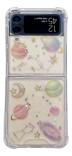 Capa Planet Glitter Para Samsung Galaxy Z Flip 4/z Flip 3