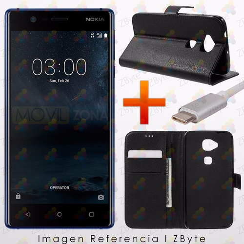 Flip Cover Nokia 3 Premium Color Y Diseños + Usb