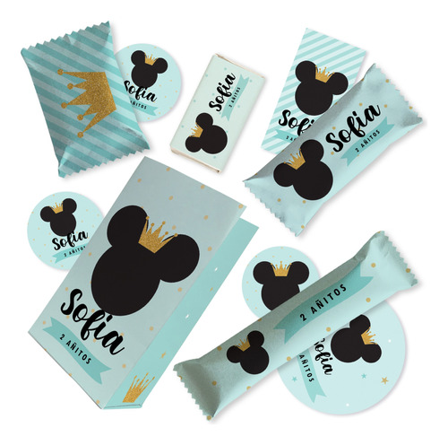 Kit Imprimible Mickey Rey Candy Bar Tukit