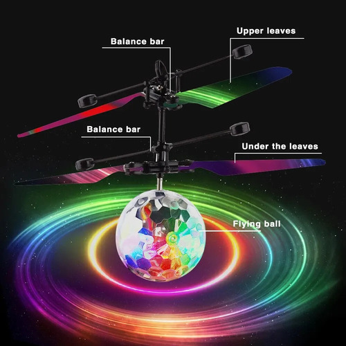 Mini Dron Volador Sensor De Mano Con Luces Led Recargable