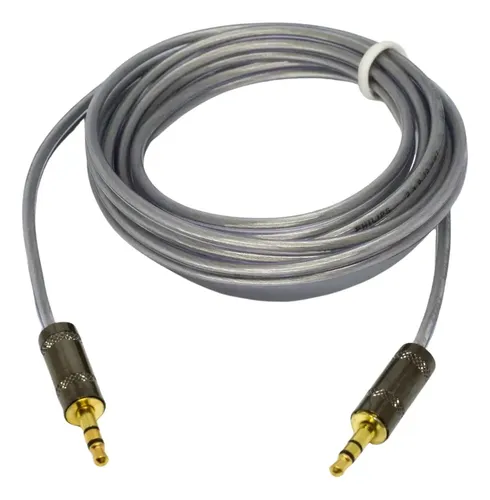 Cabo P2 Auxiliar 15m P2 + P2 Estéreo Plug Metal Blindado | Parcelamento