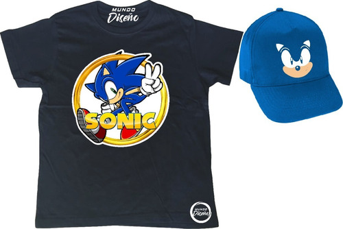 Polera De Niño Sonic 2 + Jockey Rostro