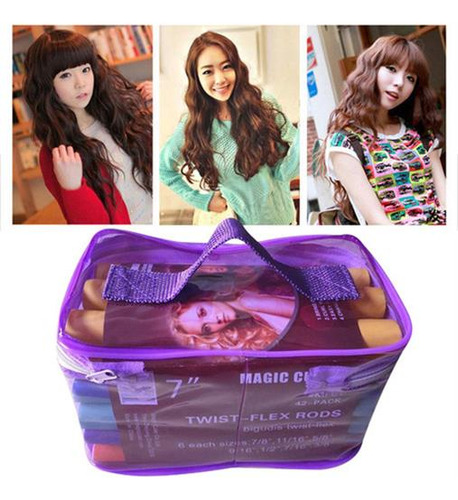 . Set De 42 Unidades Flexi Rizadores De Cabello Sin Calor