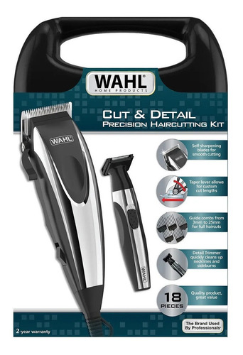 Imagen 3 de 7 de Juego Set Kit Máquinas De Cortar Pelo Wahl Home Cut & Detail